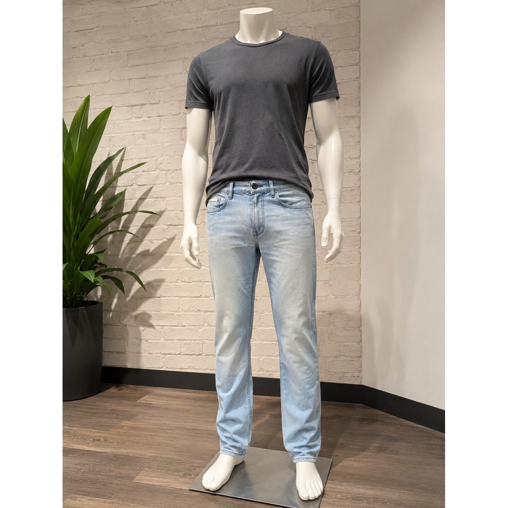 Buffalo David Bitton Driven Straight Leg Jeans | Men's 33x32 Light Wash Denim - Picture 2 of 12
